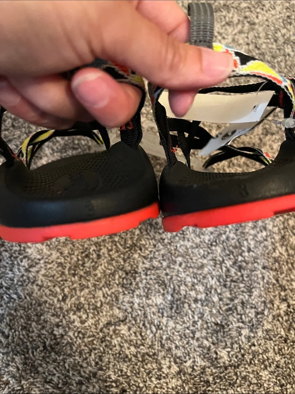 Chaco Kids Size 3 Multi Z1 Ecotread Sandals Black w/ multi colored Straps NWT